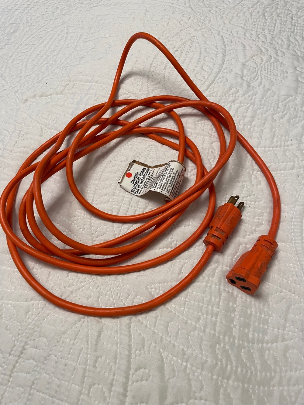 WOODS Brand Orange Heavy Duty 3 Prong Extension Cord Indoor Outdoor 14 Feet